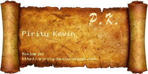 Pirity Kevin névjegykártya